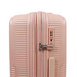 Набір валіз Франція (L M S-3шт) поліпропілен рожевий/Airtex 251, фото 7