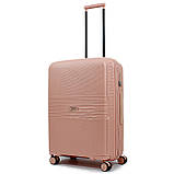 Набір валіз Франція (L M S-3шт) поліпропілен рожевий/Airtex 251, фото 3