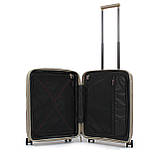 Валіза ручна поклажа S поліпропілен шампань 55х40х25+5/54л/3кг/Airtex, фото 10