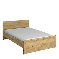 Просте ліжко полуторне 140*200 модерн з твердим узголів'ям у спальню ДСП Ayson ВМВ Холдинг дуб артизан