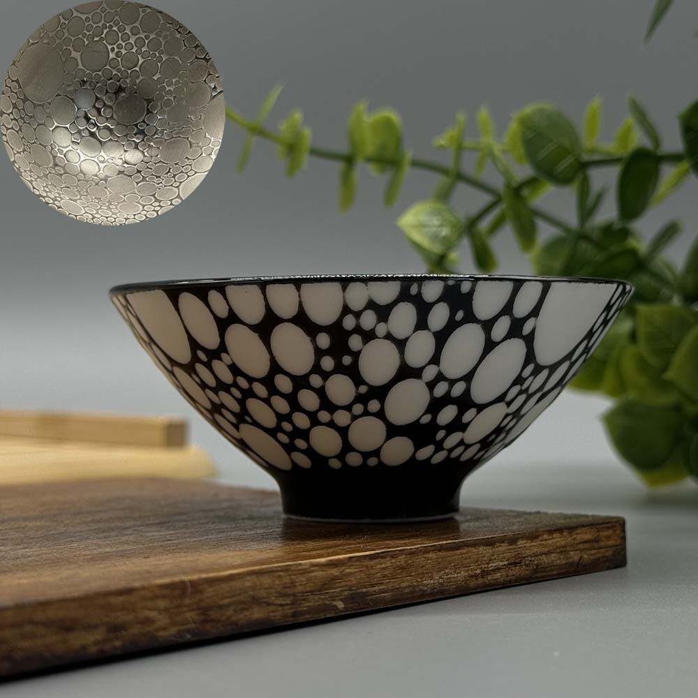 Фарфорова піала зі срібленням «Морська піна» Чорна (1шт 75мл), фото 1