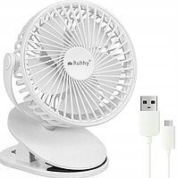 Вентилятор на прищіпці для циркуляції повітря 1200 мАг 5 Вт Вентилятор настільний, Акумуляторні вентилятори