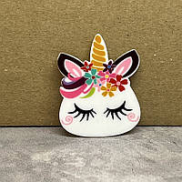 Серединка для бантика (декор пластик), Єдиноріг, 2,8*3,6 см, арт 015119, 1 шт, Різнокольоровий