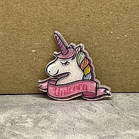 Серединка для бантиків Єдиноріг, (блиски), 3 см, арт 03472, 1 шт, Різнокольоровий