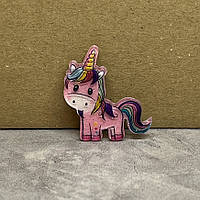 Серединка для бантиків Єдиноріжок (райдужка), блискітки, 3 см, арт 03463, 1 шт, Різнокольоровий