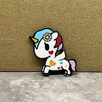 Серединка для бантиків Єдиноріжок, 2,7*3,3 см, арт 03108, 1 шт, Різнокольоровий