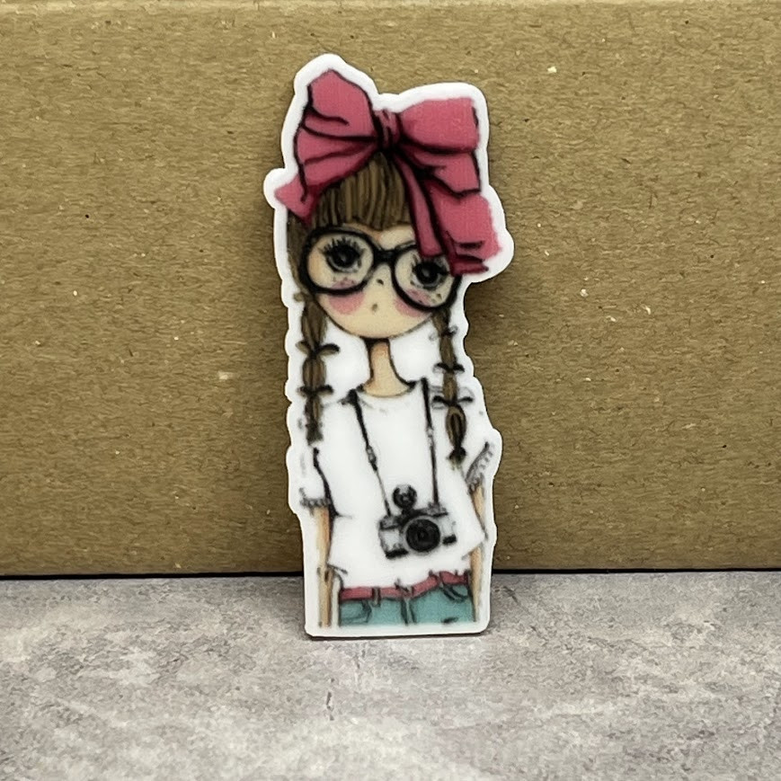 Серединка для бантиків, Дівчинка з бантиком, 5 см, арт 01091, 1 шт, Різнокольоровий, фото 1