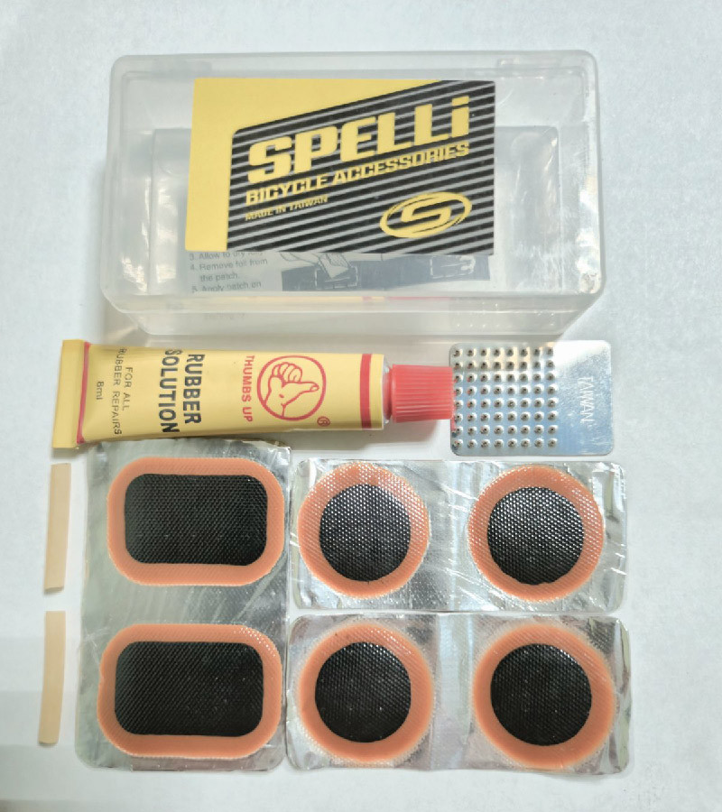 Ремкомплект для велокамер Spelli SBT-123A латки 6 шт, клей, зачистка