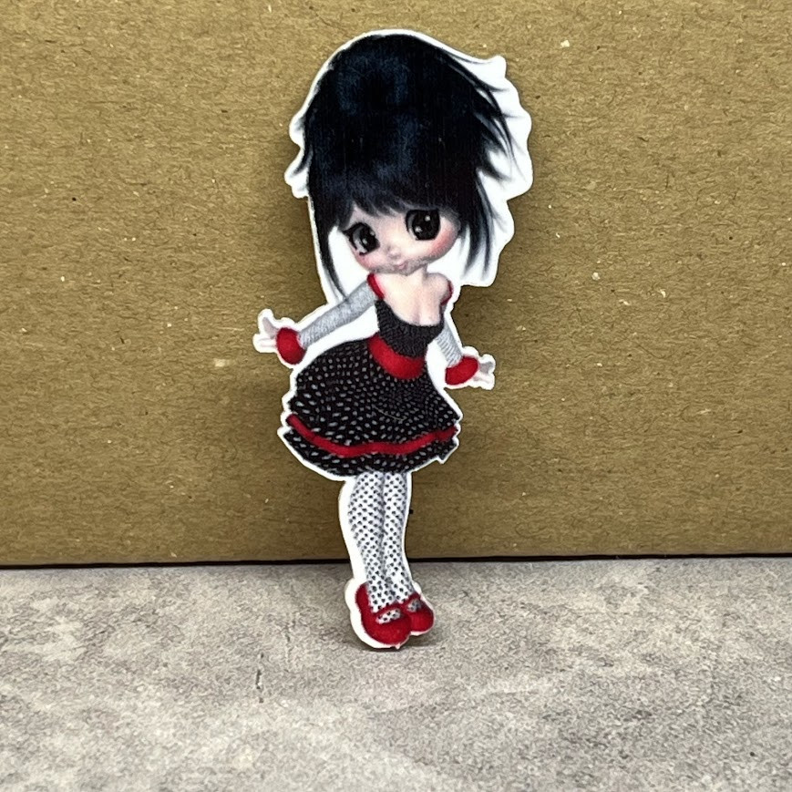 Серединка (декор платик) для бантика - Лялечка, 5 см, арт 016374, 1 шт, Різнокольоровий, фото 1