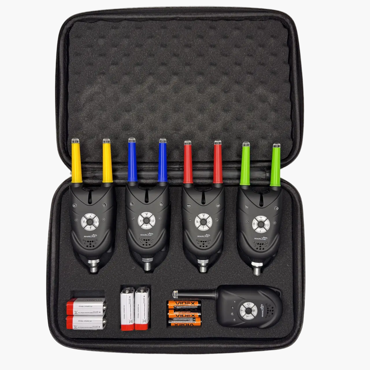 Набір сигналізаторів покльовки 4+1 з пейджером MARLINE JHA-511 у кейсі