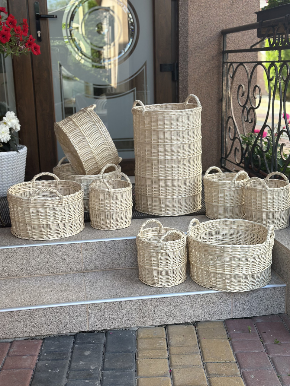 Корзини для флористики з білої лози, фото 1