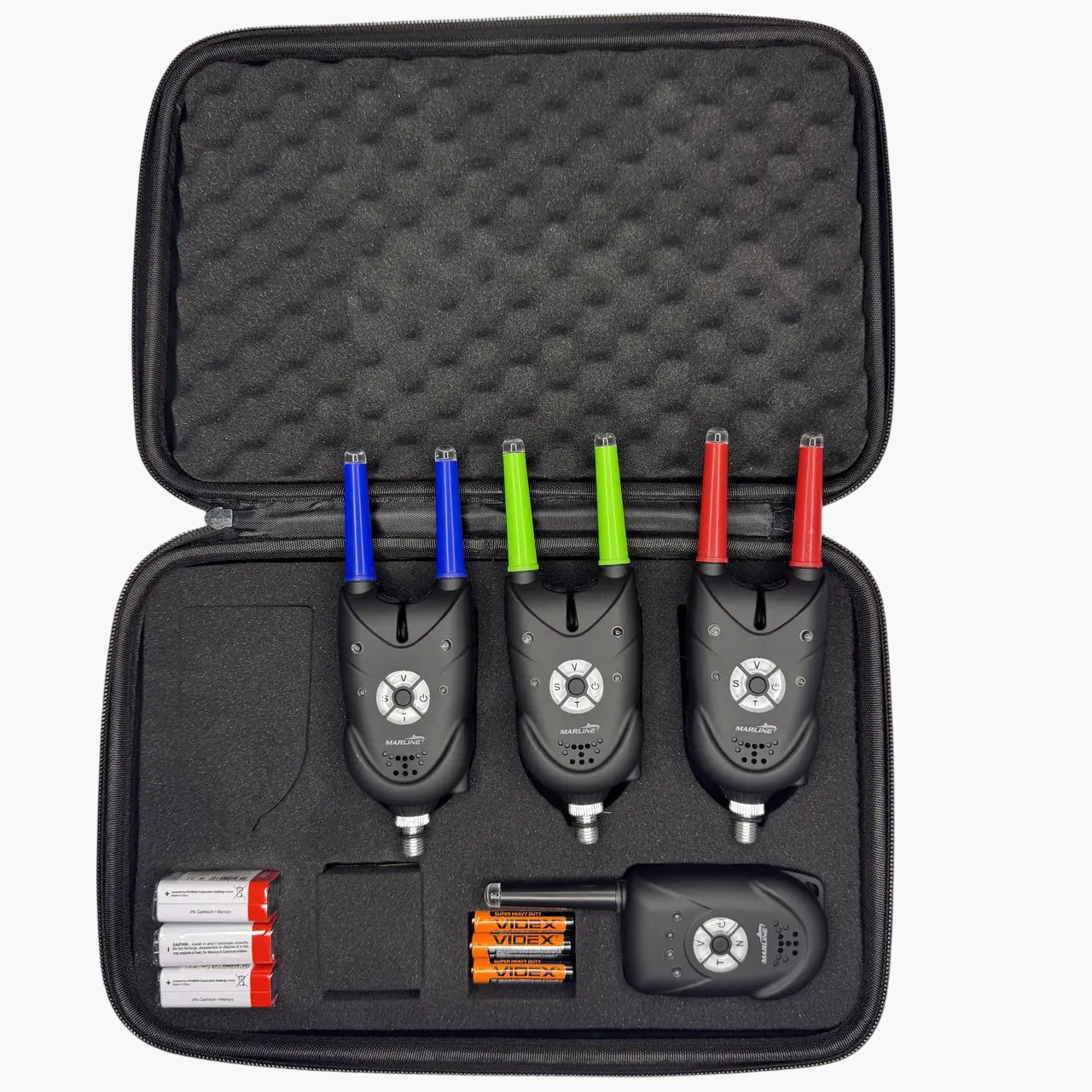 Набір сигналізаторів покльовки 3+1 з пейджером MARLINE JHA-511 у кейсі, фото 1