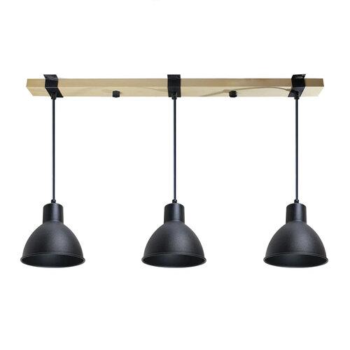 Світильник підвісний ETRON Scandinavian E27 3x40Вт натуральний/чорний 1-EDR-8002, фото 1
