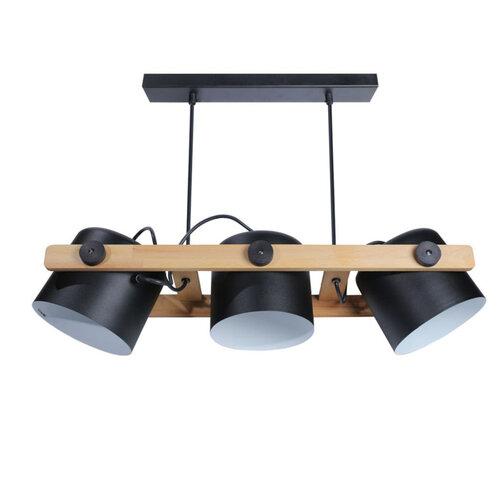 Світильник підвісний люстра ETRON UrbanWood E27 3x40Вт натуральний/чорний 1-EDR-7412, фото 1