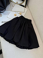 Трендовая женская легкая стильная однотонная базовая короткая юбка черного белого цвета 42-44,46-48