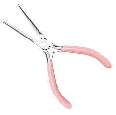 Інструмент тонкогубці подовжені, для біжутерії та точних робіт, 15 см рожеві.