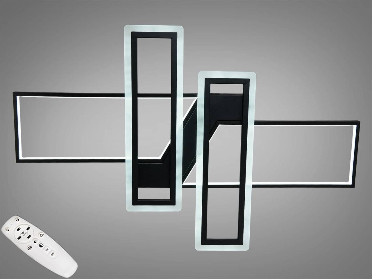 Чорна світлодіодна стельова люстра з пультом, 100W чорна, фото 1