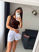 Молодежная летняя женская юбка-шорты Молоко, черный, беж, розовый 42-44; 46-48; 50-52