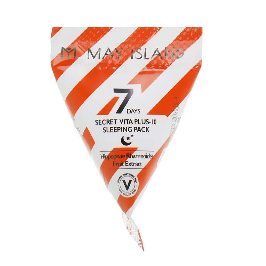 Нічна маска для обличчя з обліпихою та вітамінами May island 7 Days Secret Vita Plus 10 Sleeping Pack 3 мл, фото 1