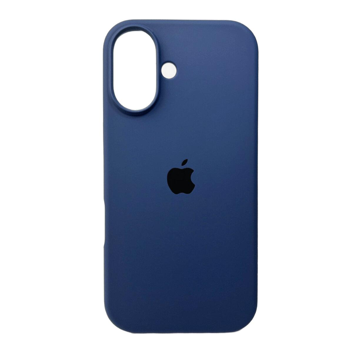 Чехол для iPhone 16 Silicone Full Case Open Cam, Dark Blue, мягкая подкладка, защита 360°, фото 1