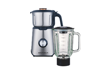 Стаціонарний блендер Grunhelm EBS-1252TGS 1200 Вт скляна чаша 1.5 л професійний