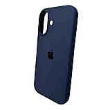 Чехол для iPhone 16 Silicone Full Case Open Cam, Dark Blue, мягкая подкладка, защита 360°, фото 2
