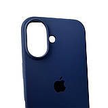 Чехол для iPhone 16 Silicone Full Case Open Cam, Dark Blue, мягкая подкладка, защита 360°, фото 3