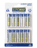 Батарейка пальчикова  LR06 (AА) 12шт/пак BUROMAX BM.5900-12
