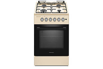 Плита Grunhelm FG56113BE газоелектрична з дисплеєм підсвіткою і чавунною решіткою для готування