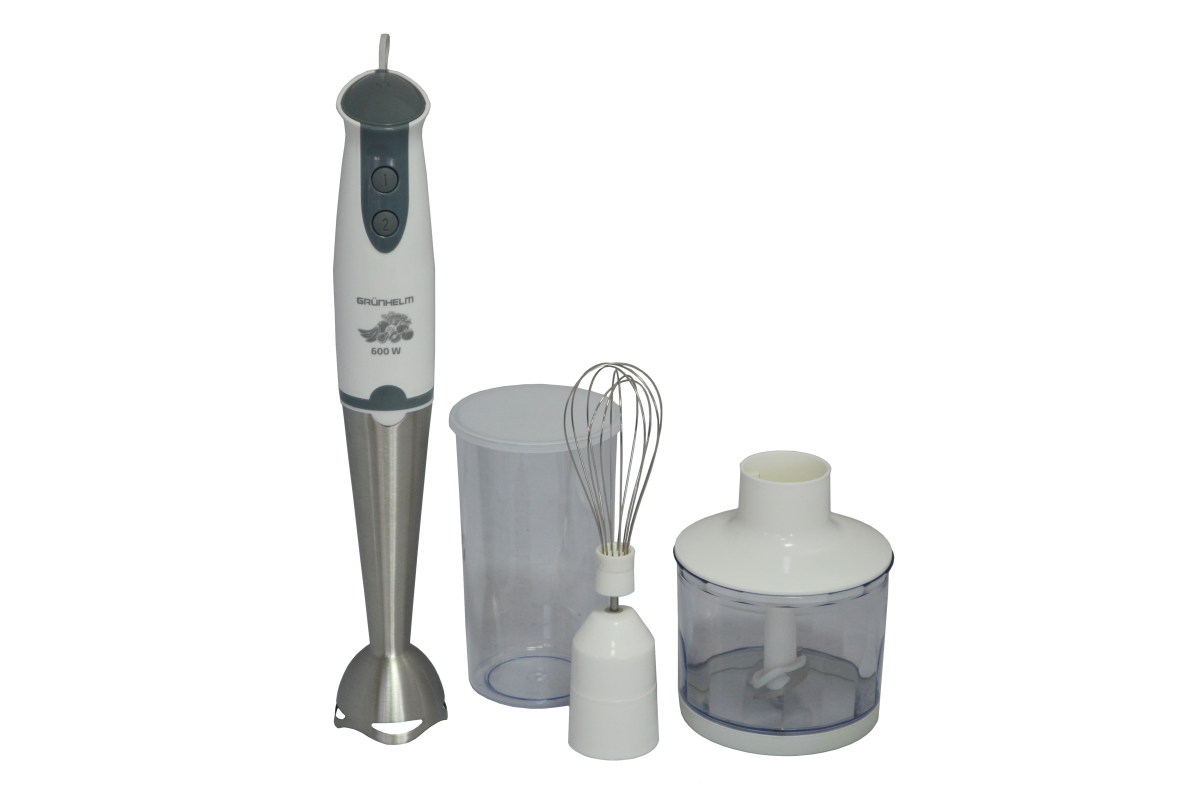 Потужний занурювальний блендер Grunhelm EBS-600SS 600 Вт для домашнього використання, фото 1