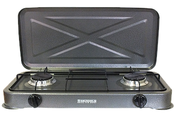 Переносна двоконфорочна газова плита Grunhelm GGP-6012 для дачі та пікніка