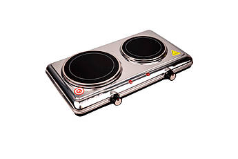 Дискова електроплита Grunhelm GHP-5644S з двома конфорками і склокерамічною поверхнею