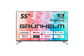 Телевізор Grunhelm 55UI700-GA11V, 55 дюймів  потужний Android TV з 4K Ultra HD