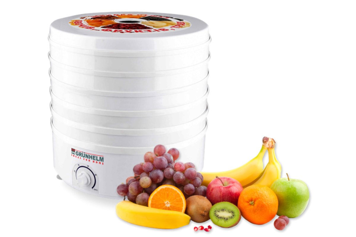 Сушарка для овочів та фруктів Grunhelm BY1162 компактний сушильний апарат, 520 Вт, фото 1