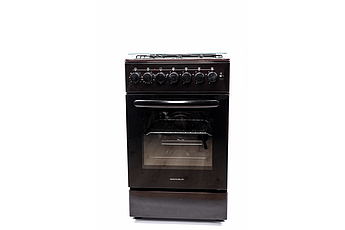 Коричнева газоелектрична плита Grunhelm FG5612BR  потужність 1825 Вт, компактна техніка