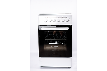 Біла газоелектрична плита Grunhelm FM5612W  надійна плита для кухні