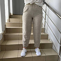 Штани Nita жіночі літні лляні банани стрейч 46 бежеві