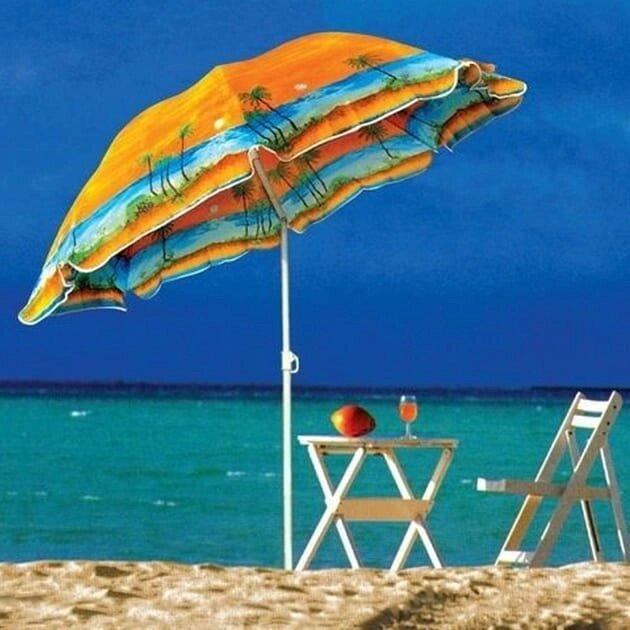 Парасолька пляжна Колір: ПАЛЬМА МІКС (СПІЦИ ПЛАСТИК) 2.2м 110P (1 витончений.=12шт.) (ТОЛЬКО ЯЩИКОМ), фото 1