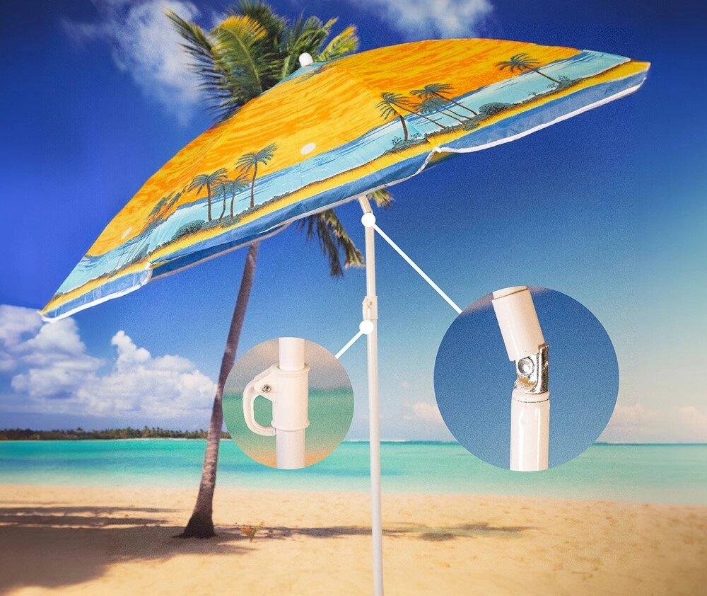 Парасолька пляжна Колір: ПАЛЬМА МІКС (СПІЦИ РОМАШКА) 2 м 100M (1 витончений.=12шт.) (ТОЛЬКО ЯЩИКОМ), фото 1