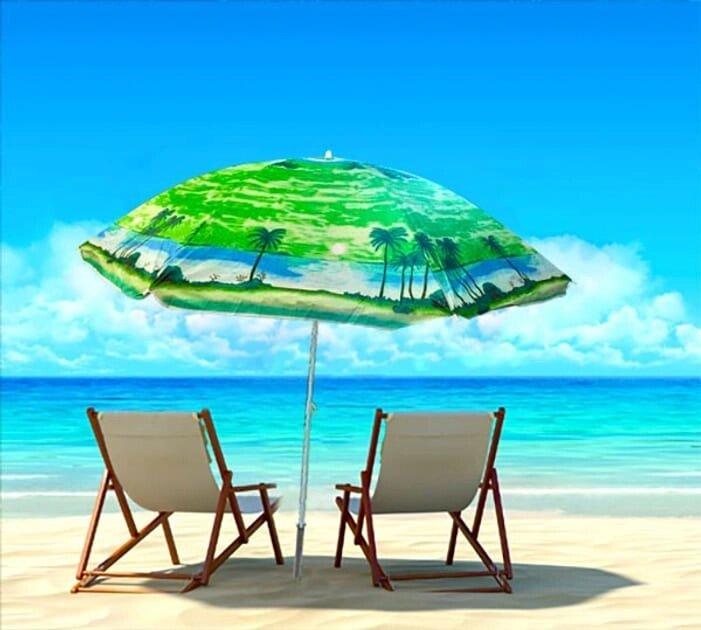 Парасолька пляжна Колір: ПАЛЬМА МІКС 2.2 м. 110T (1ящ.=12шт.) (ТОЛЬКО ЯЩИКОМ), фото 1