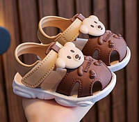 Дитячі босоніжки (сандалі) з ведмедиком для хлопчика або дівчинки