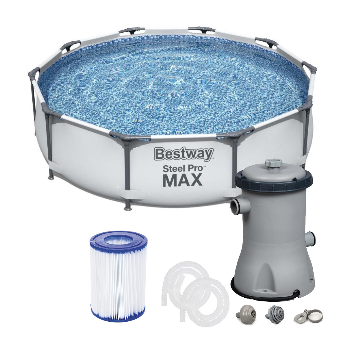 Каркасний басейн Bestway 56406, розмір 305 x 76 см з фільтруючим насосом 58383, фото 1