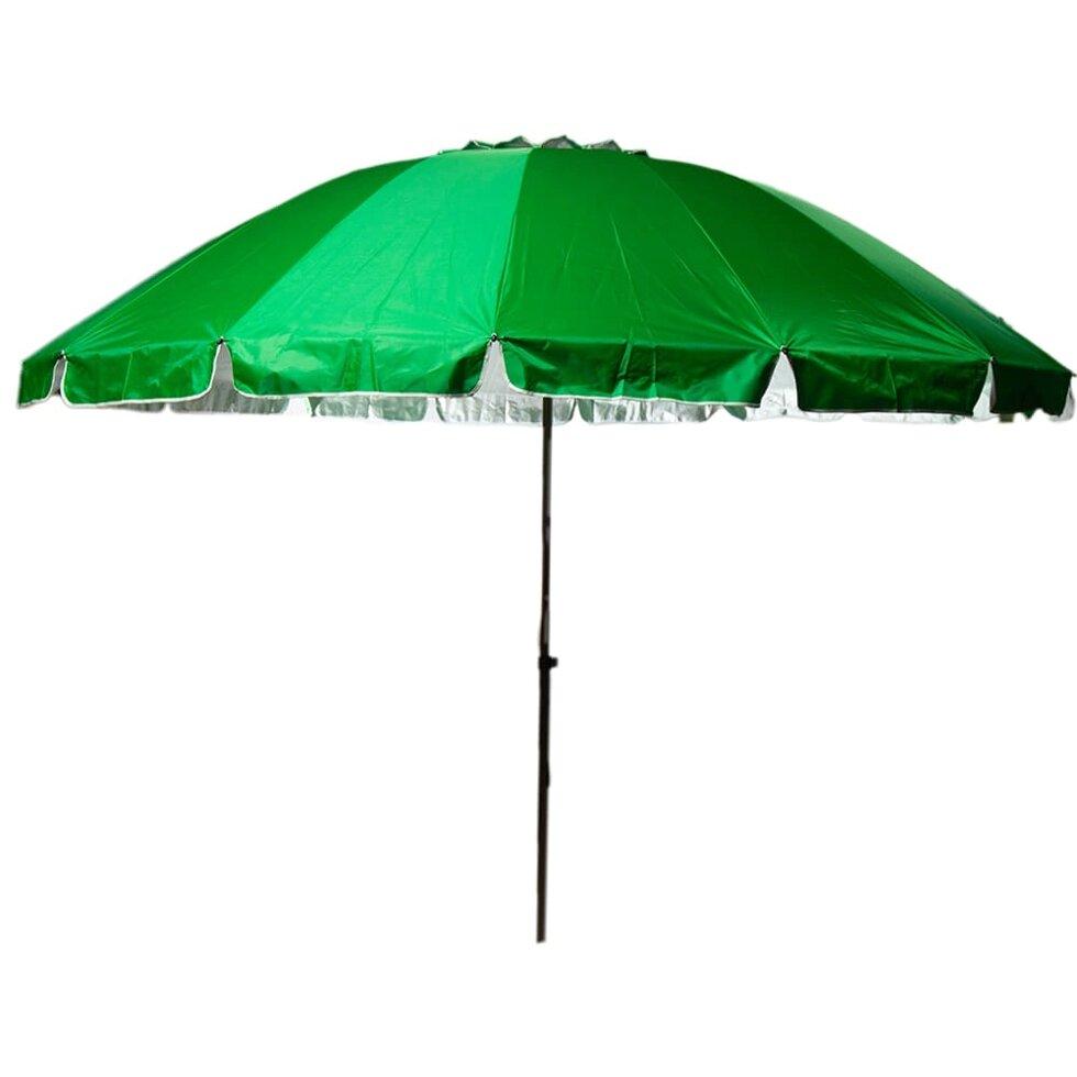 Парасолька 3 м з клапаном 16 спиць Однотонна Зелена (1ящ.=10 шт.), фото 1