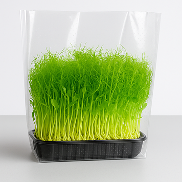 Пакети для мікрозелені (ш) 290*280 (д), мм, з дрібною перфорацією з дном (100 мм) під лоток - 1 пак/500 шт