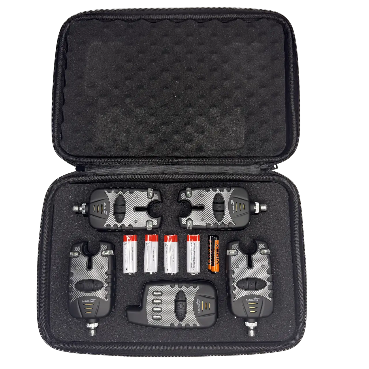 Професійний комплект сигналізаторів клювання 4+1 з пейджером MARLINE JHA-525 у кейсі