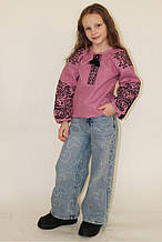 Вишита блуза "Ольга" кораловий льон