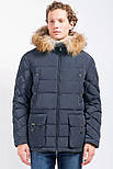 Зимова чоловіча куртка з хутром Finn Flare W17-22006-101 темно-синя 2XL, фото 2