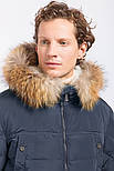 Зимова чоловіча куртка з хутром Finn Flare W17-22006-101 темно-синя 2XL, фото 5