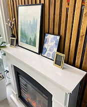 Підлоговий кімнатний електрокамін обігрівач з порталом, камінокомплект для квартири Tagu Helmi білий, фото 3