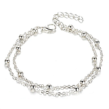 Браслет на ногу з кулями двошаровий ланцюжок, фото 4